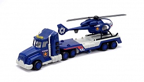 Полицейский грузовик с вертолетом, световые и звуковые эффекты, 28 см. (Soma, 71510)